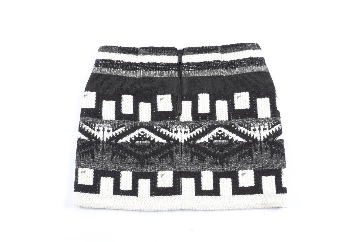 ALICE + OLIVIA BLACK COTTON MINI SKIRT US 0 UK 4