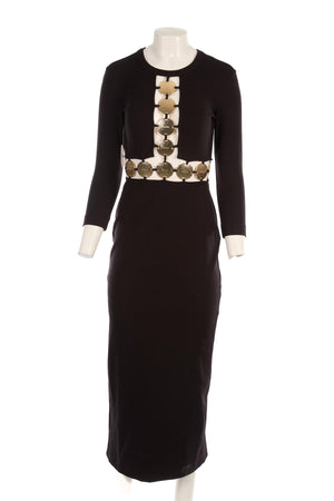 STAUD BLACK JERSEY MAXI DRESS US 2 UK 6
