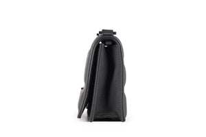 CHRISTIAN DIOR BLACK DIORAMA ULTRAMATTE LEATHER CLUTCH WITH CHAIN