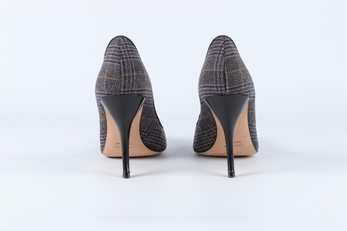 MANOLO BLAHNIK GREY WOOL PUMPS EU 38 UK 5 US 8