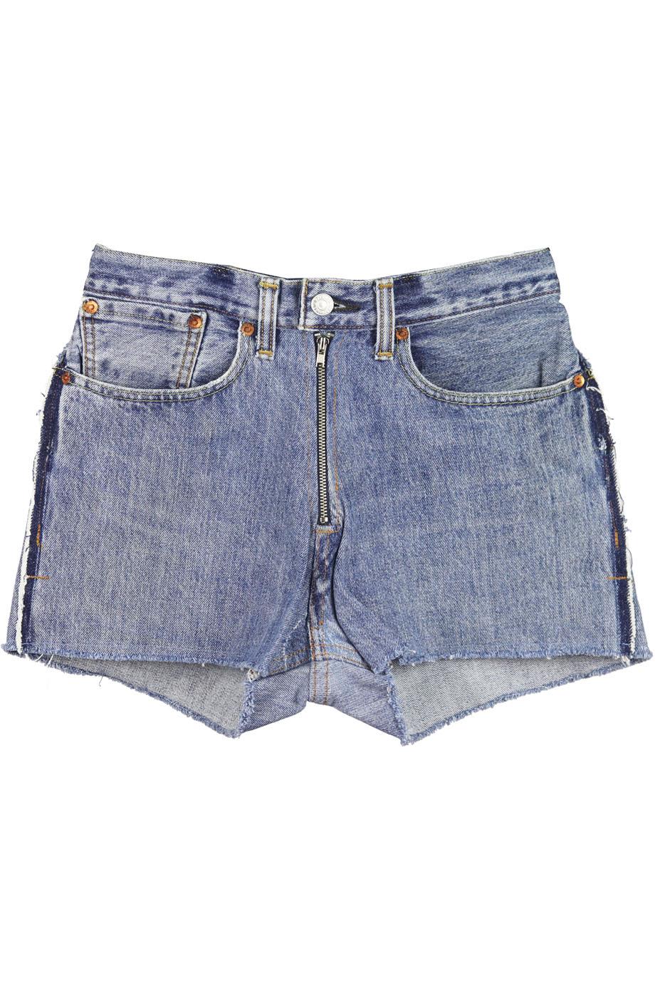 RE/DONE DISTRESSED HIGH WAISTED DENIM SHORTS W24 UK 6