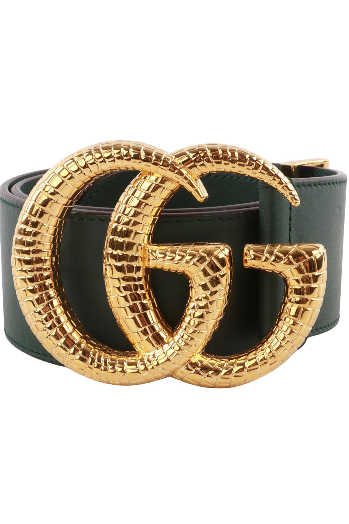 GUCCI GREEN GG LEATHER WAIST BELT 70CM