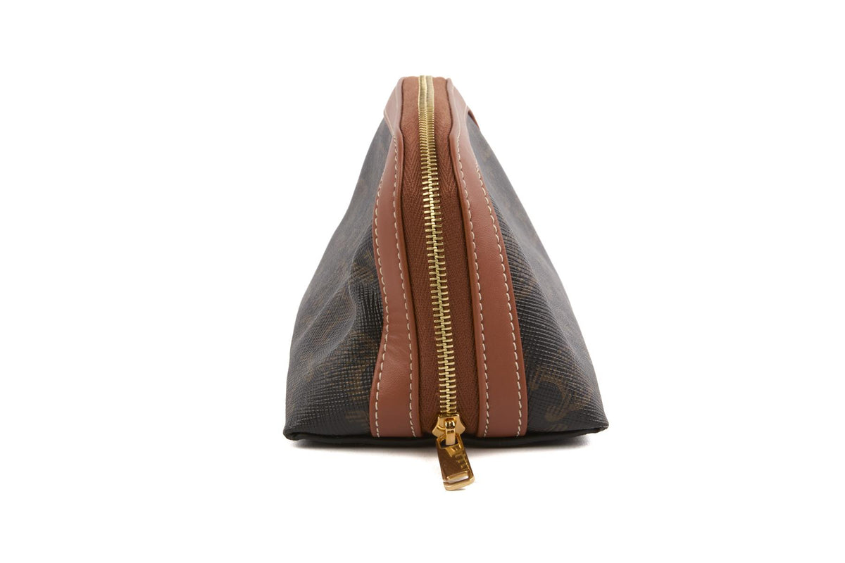 CELINE BROWN SMALL TRIOMPHE CANVAS POUCH