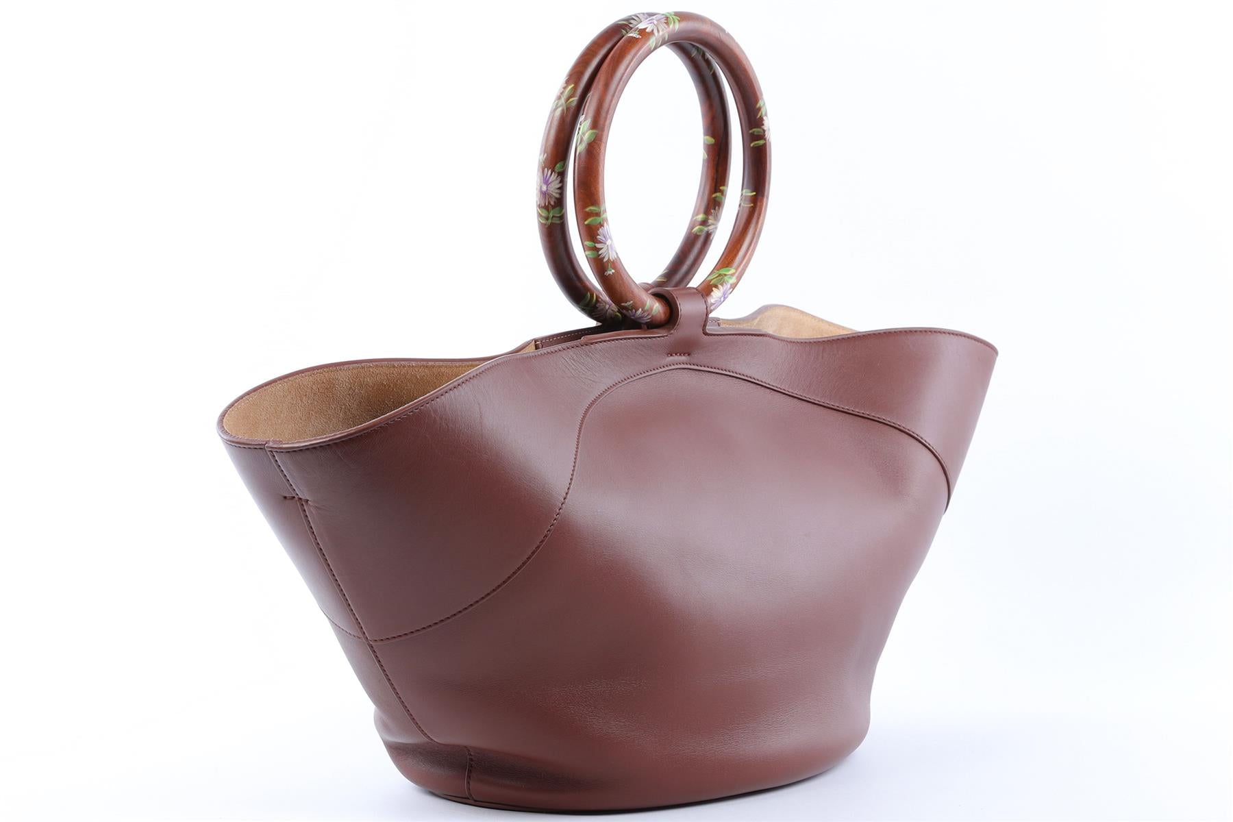 THE ROW BROWN MARKET LEATHER TOTE BAG