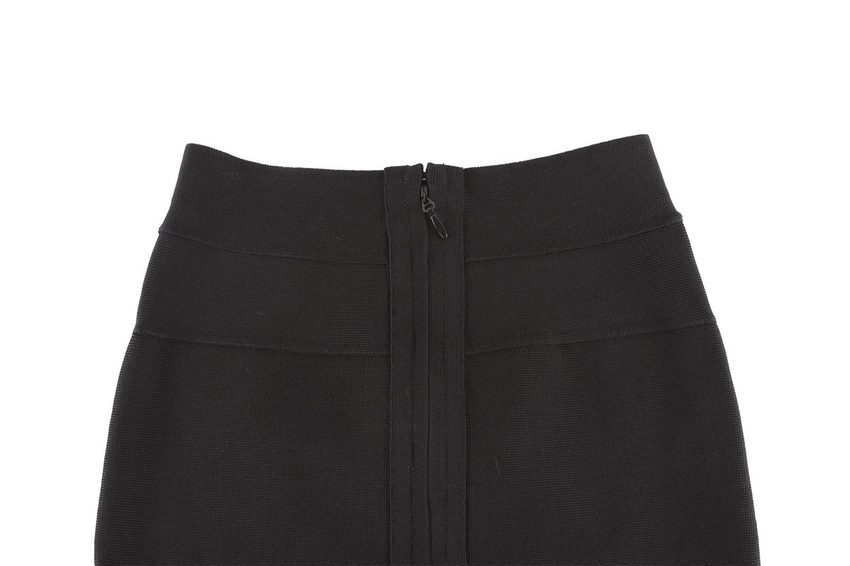 HERVE LEGER BLACK BANDAGE SKIRT XSMALL