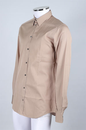 DOLCE & GABBANA BEIGE MEN'S COTTON SHIRT UK/US COLLAR 16 UK/US CHEST 40