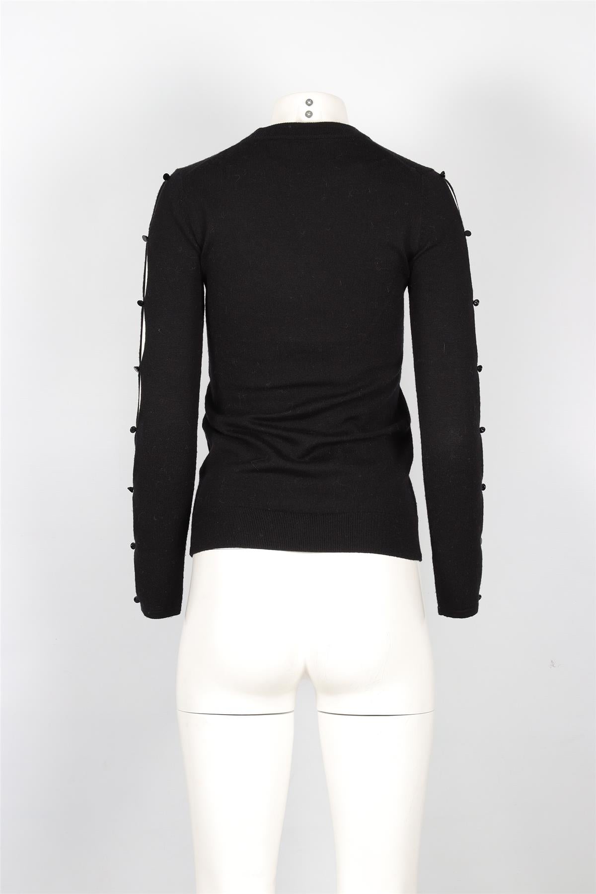 MATTHEW WILLIAMSON BLACK WOOL SWEATER XSMALL