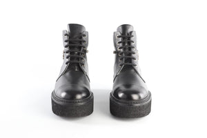 CHANEL BLACK 2022 LEATHER ANKLE BOOTS EU 40.5 UK 7.5 US 10.5