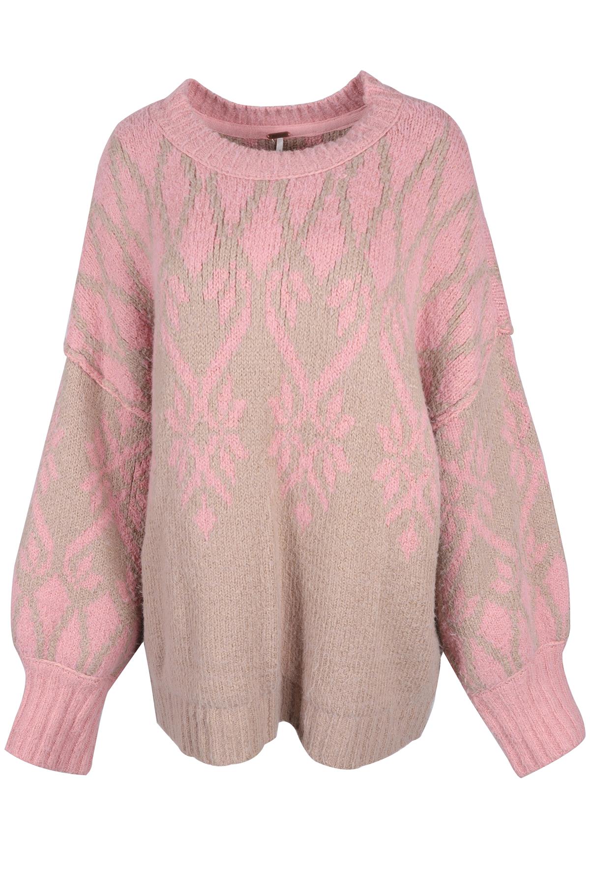 FREE PEOPLE PINK WOOL SWEATER MEDIUM