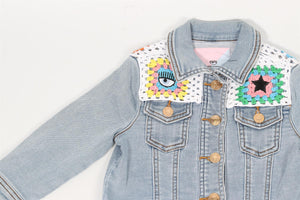 CHIARA FERRAGNI BLUE KIDS GIRLS DENIM JACKET 2 YEARS