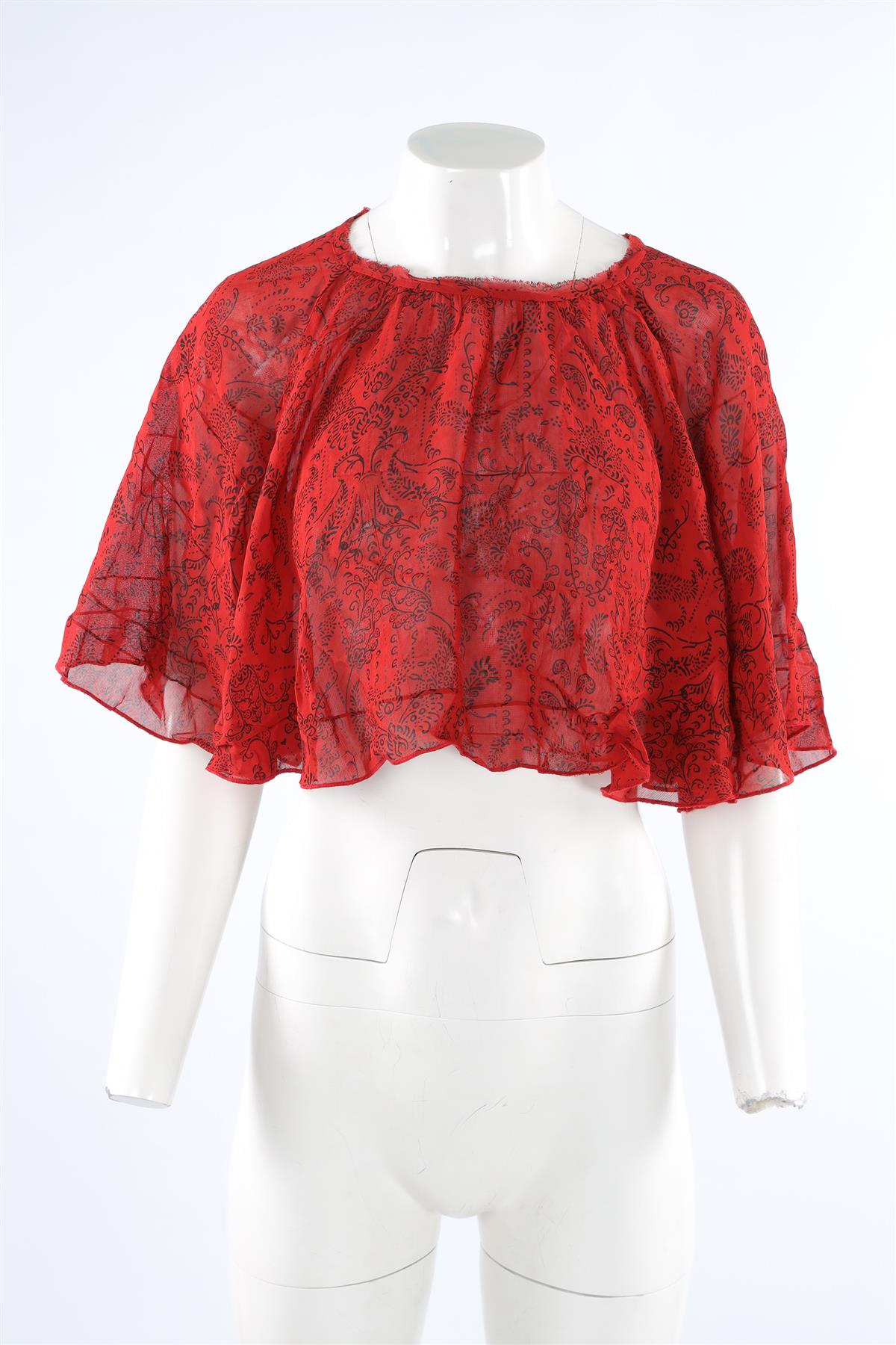 IRO RED CHIFFON TOP FR 34 UK 6