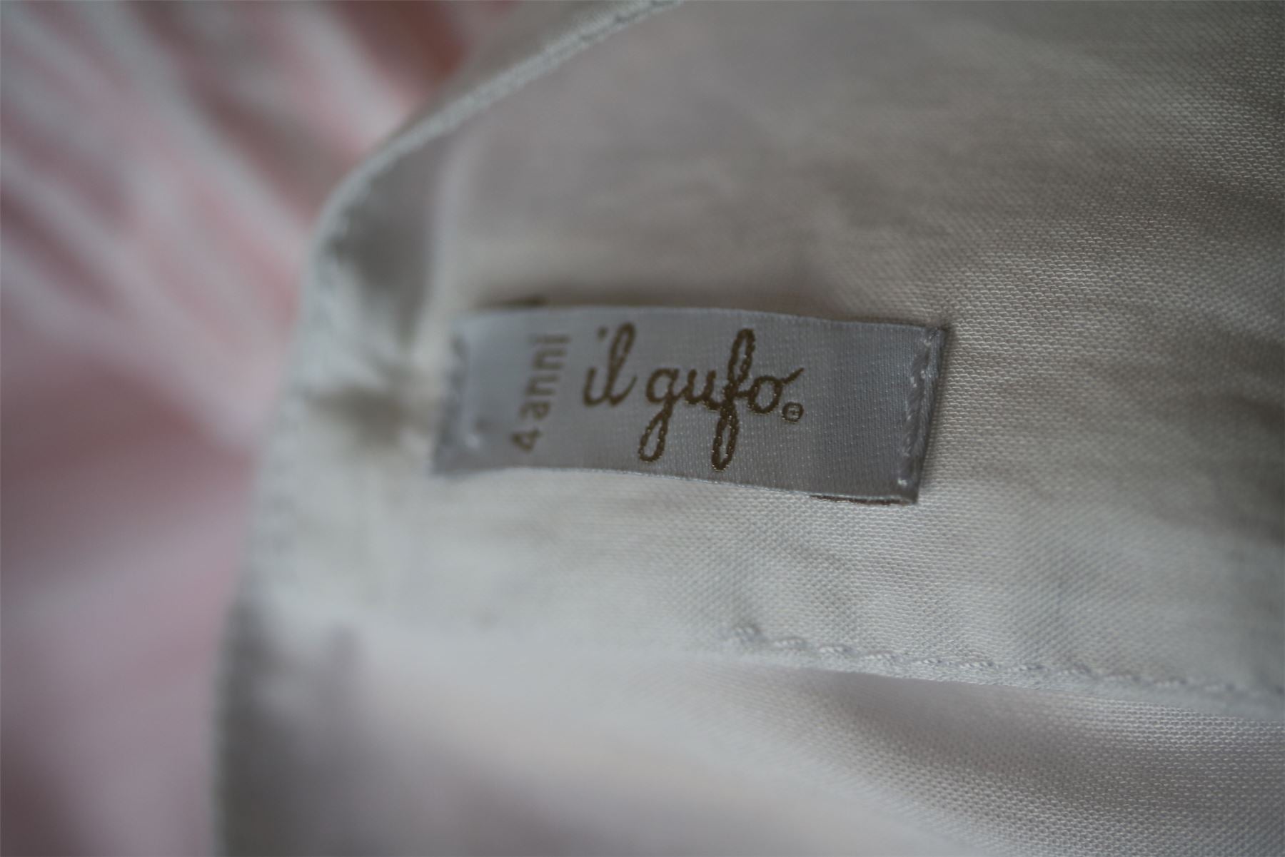 IL GUFO GIRLS PINK COTTON & LINEN DRESS 4 YEARS