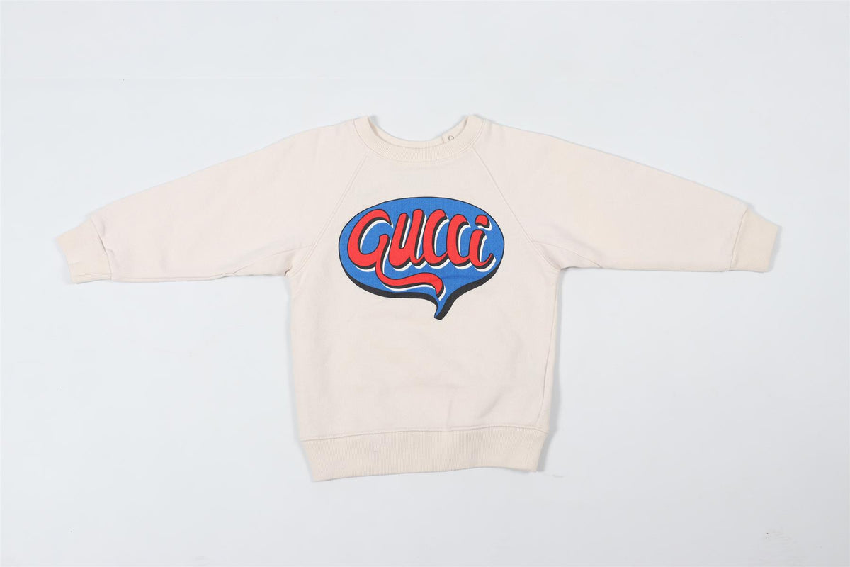 GUCCI ECRU KIDS GIRLS COTTON SWEATSHIRT 24 MONTHS