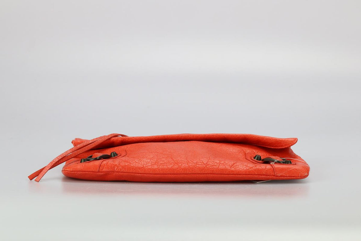 BALENCIAGA MOTORCROSS LEATHER CLUTCH