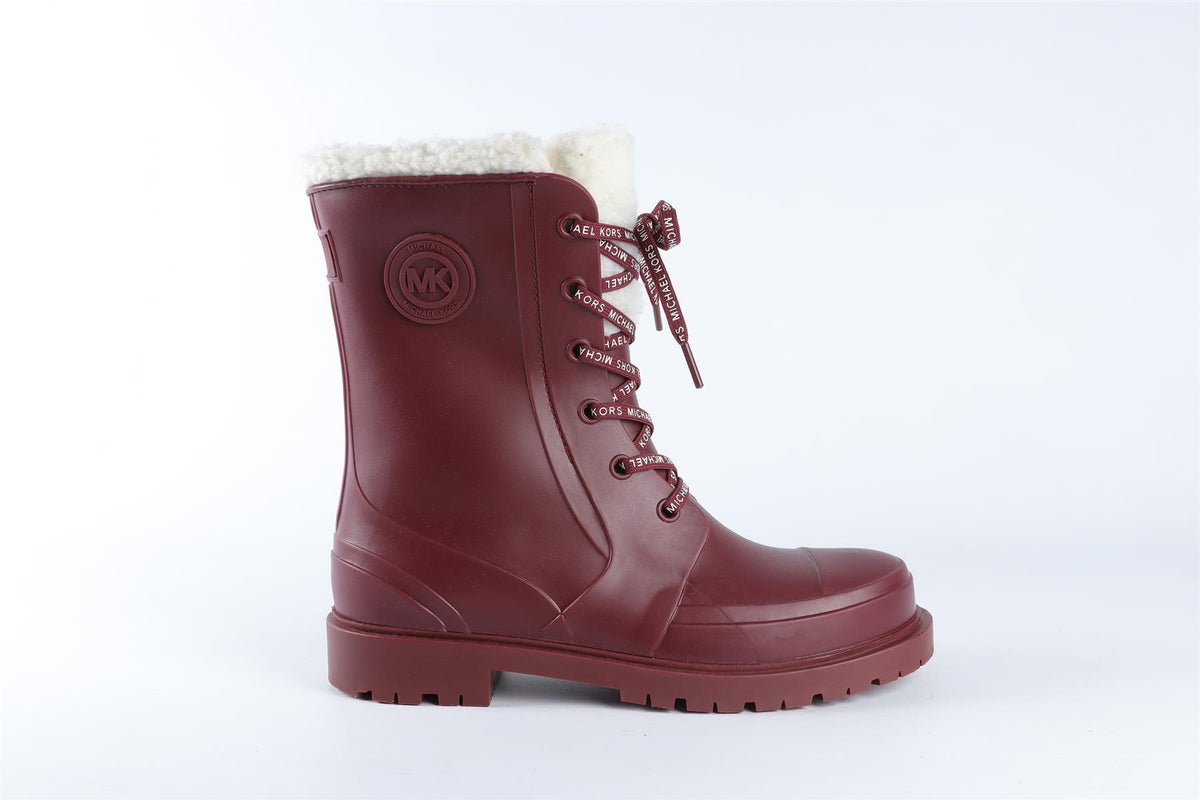 MICHAEL MICHAEL KORS BURGUNDY RUBBER BOOTS EU 39 UK 6 US 9