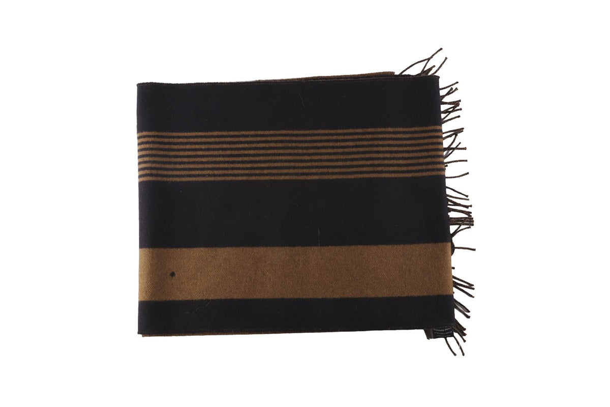 HERMÈS NAVY CASAQUE SANGLE A BOUCLE CASHMERE SCARF