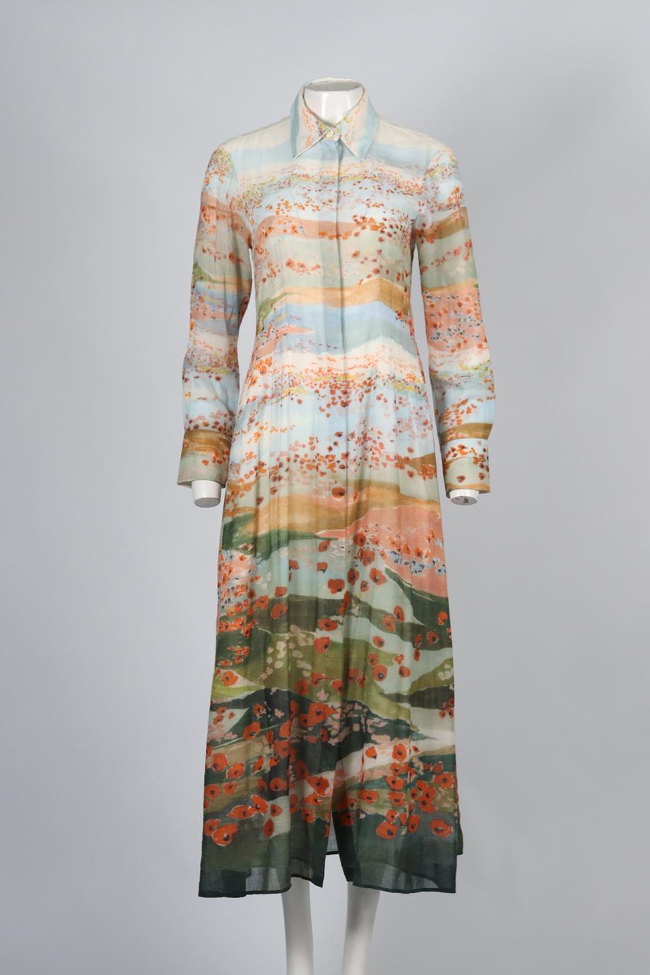 CHLOÉ PRINTED WOOL MAXI DRESS FR 38 UK 10