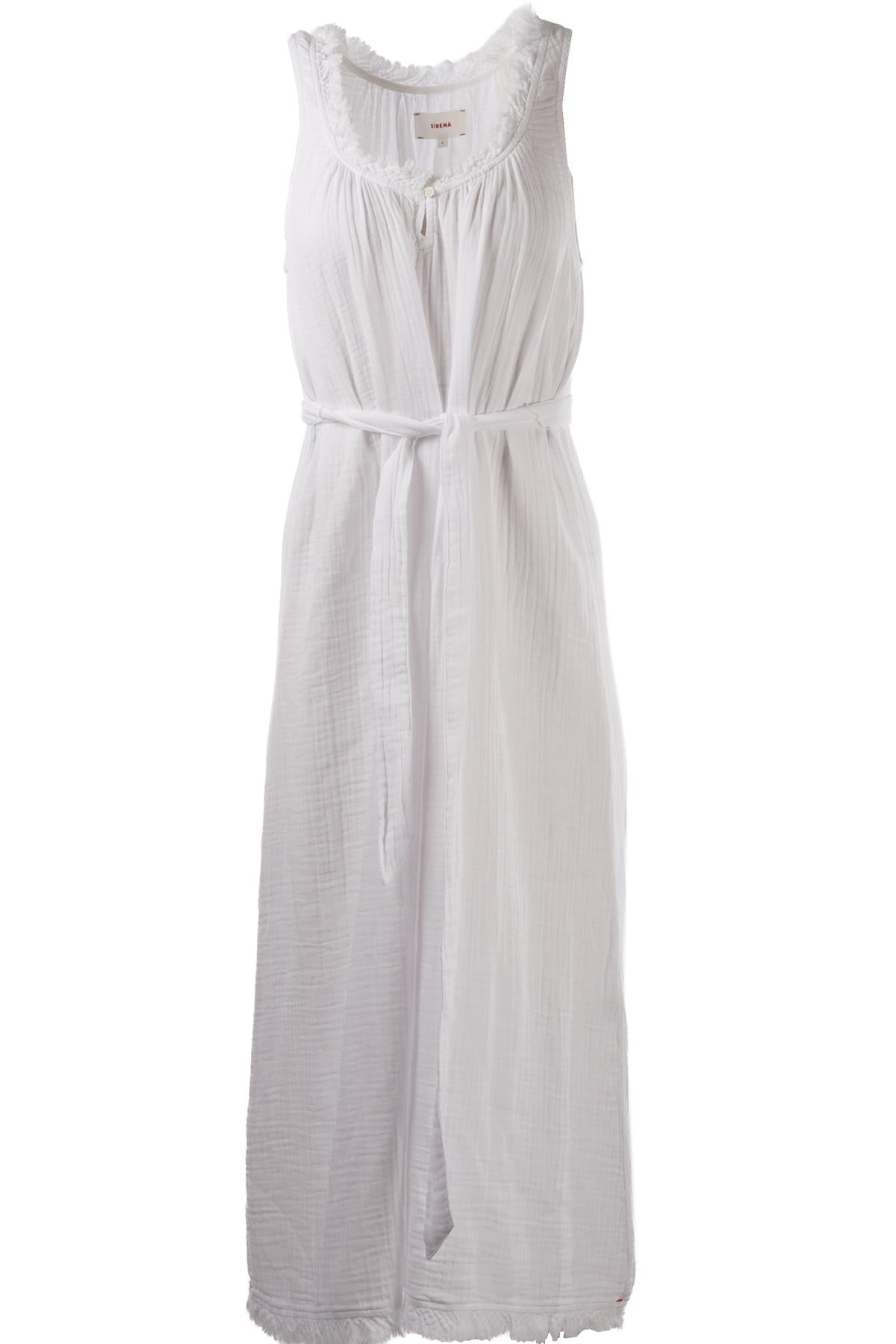 WHITE COTTON MAXI DRESS