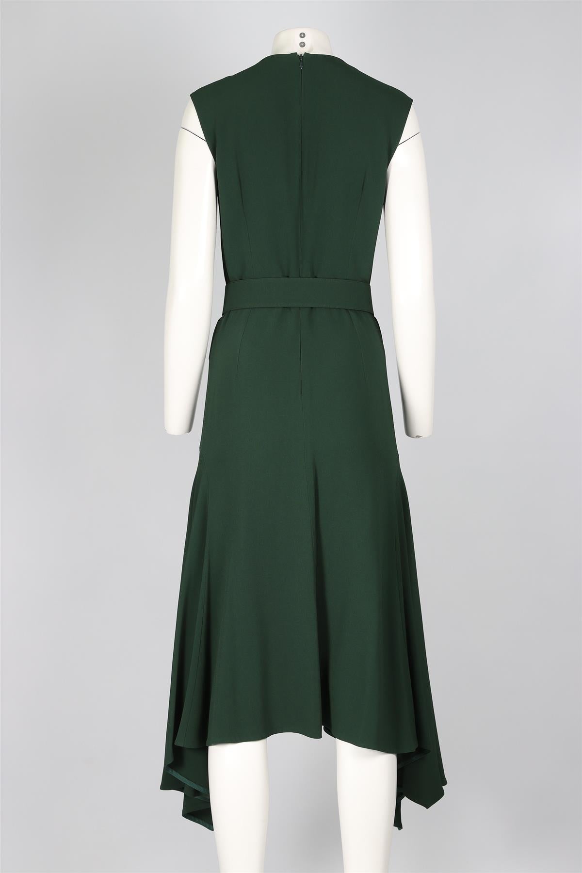 STELLA MCCARTNEY GREEN CREPE MIDI DRESS IT 42 UK 10