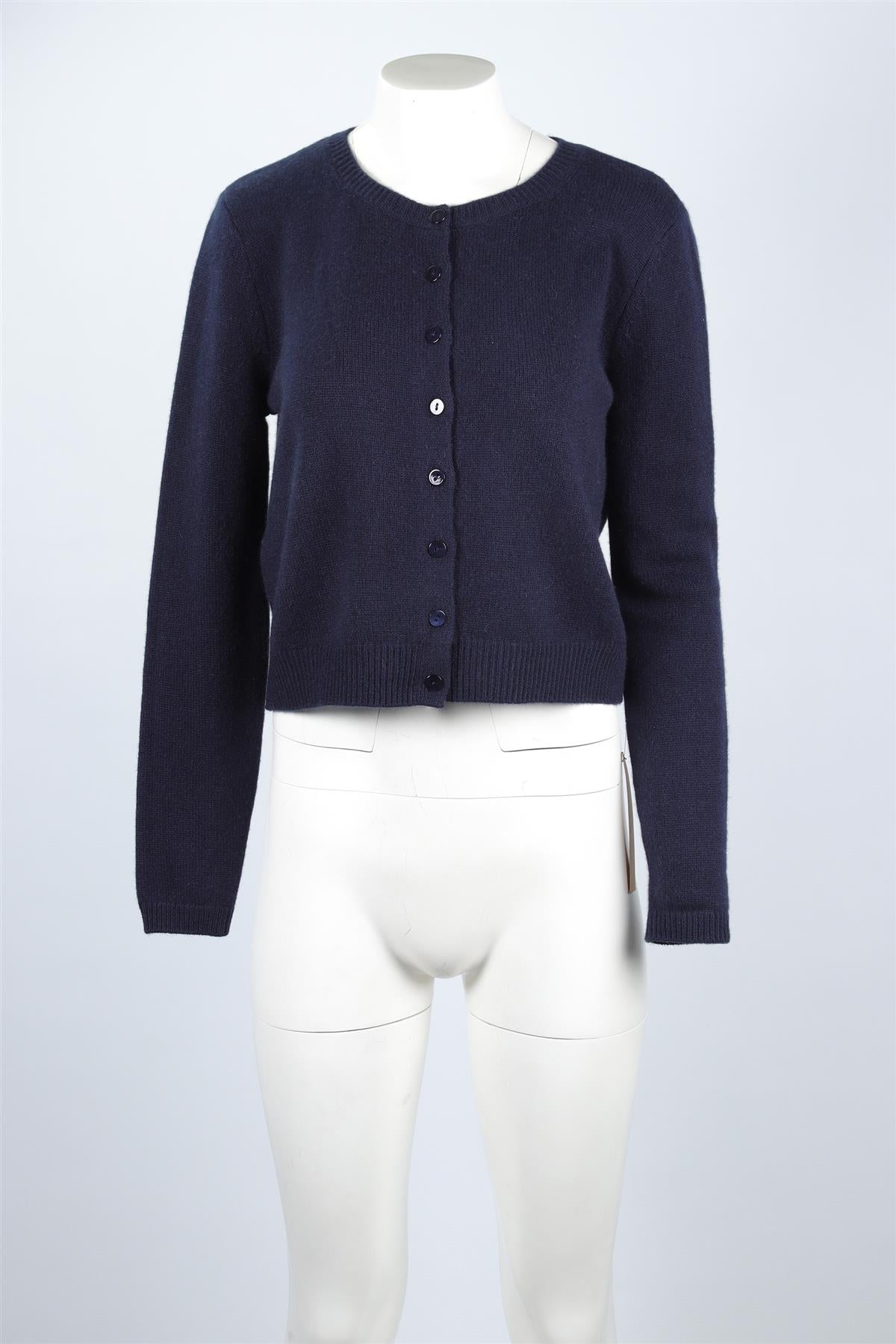 REFORMATION NAVY CASHMERE CARDIGAN SMALL