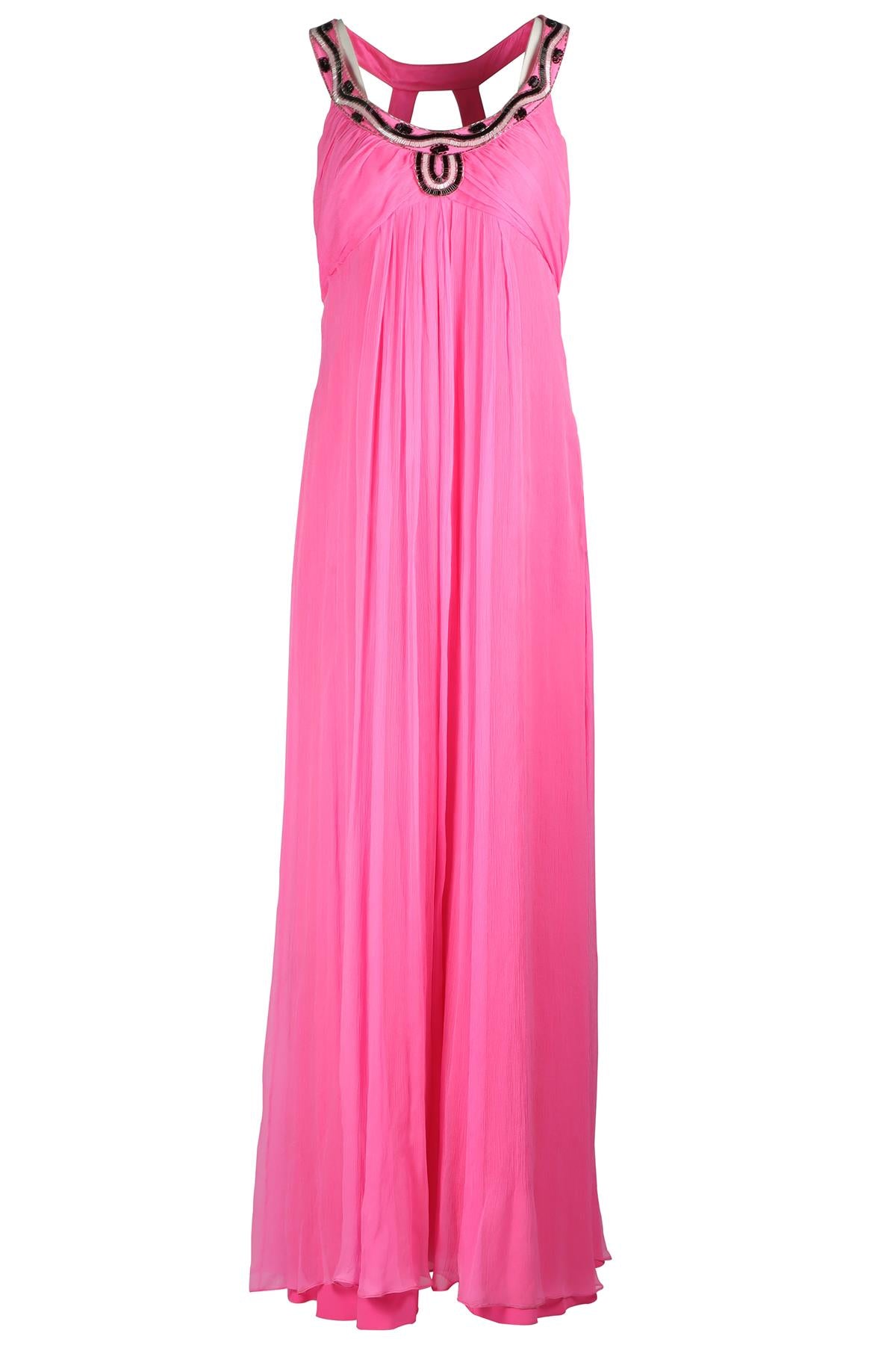 TEMPERLEY LONDON PINK SILK MAXI DRESS UK 14