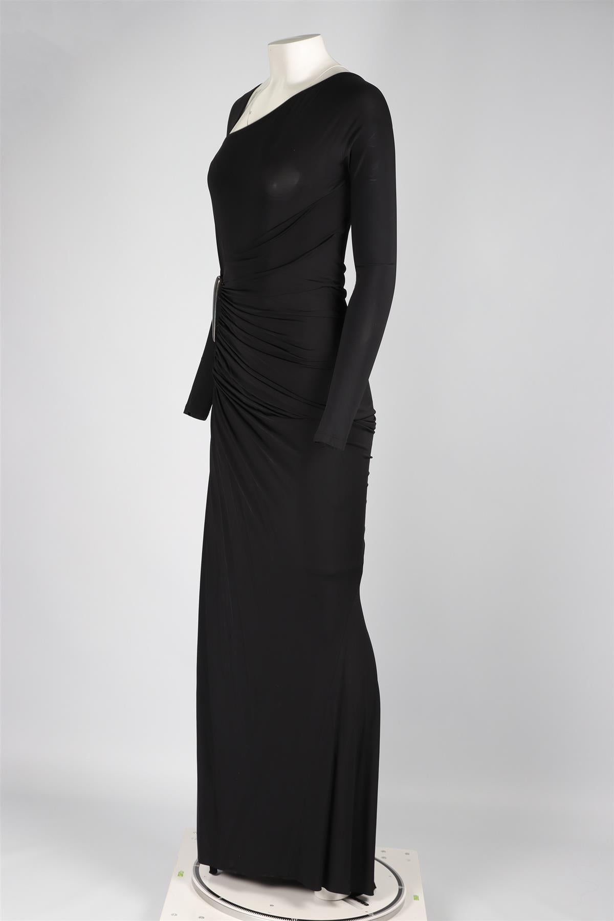 DONNA KARAN BLACK JERSEY MAXI DRESS MEDIUM