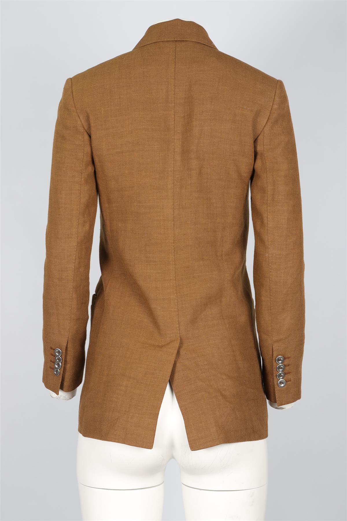 LORO PIANA BROWN LINEN BLAZER IT 36 UK 4