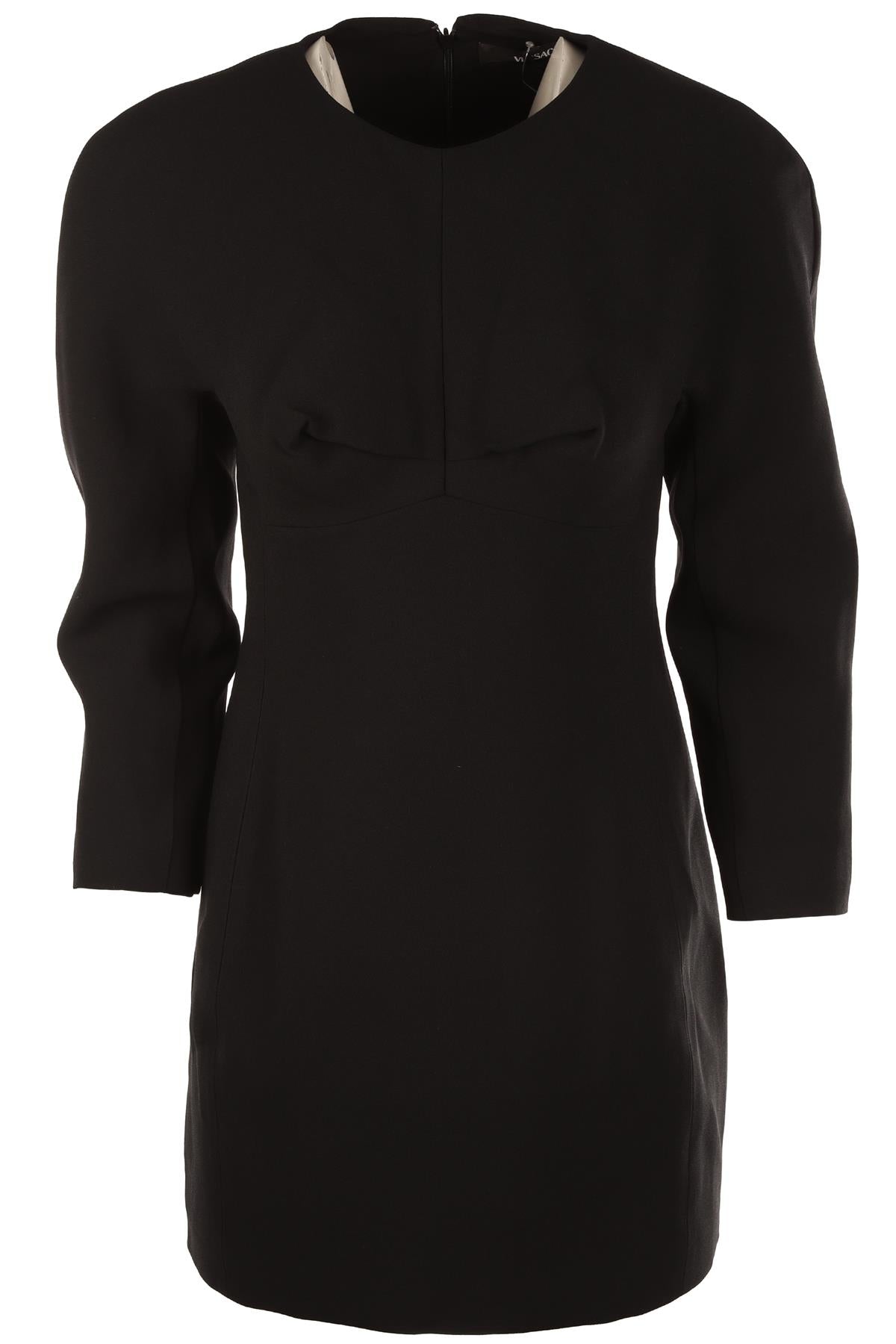 VERSACE BLACK CREPE MINI DRESS IT 42 UK 10