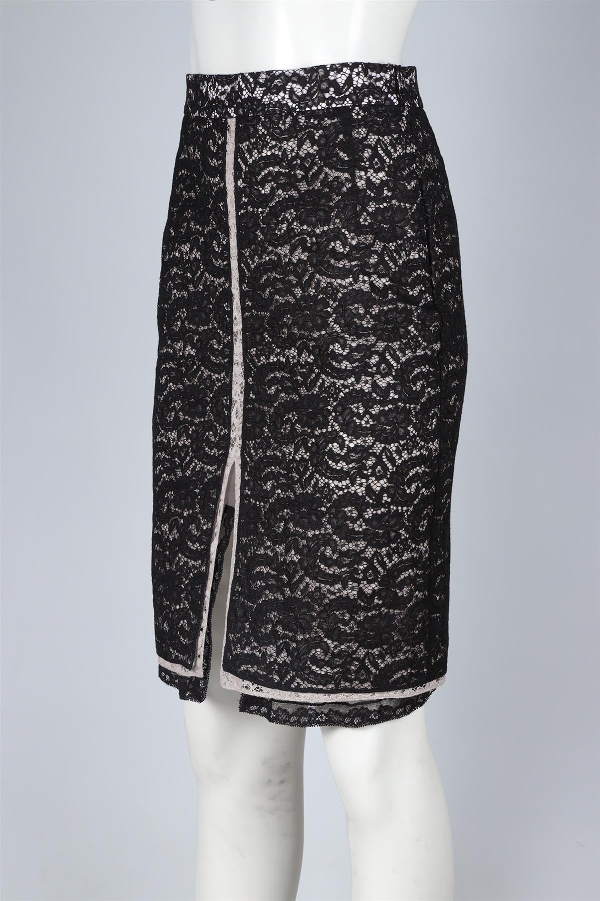 NO.21 BLACK LACE MIDI SKIRT IT 42 UK 10
