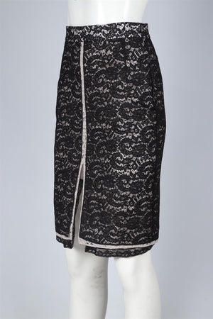 NO.21 BLACK LACE MIDI SKIRT IT 42 UK 10