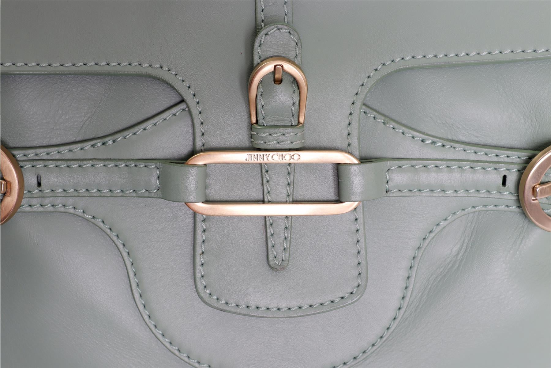 JIMMY CHOO GREEN TULITA LEATHER SHOULDER BAG