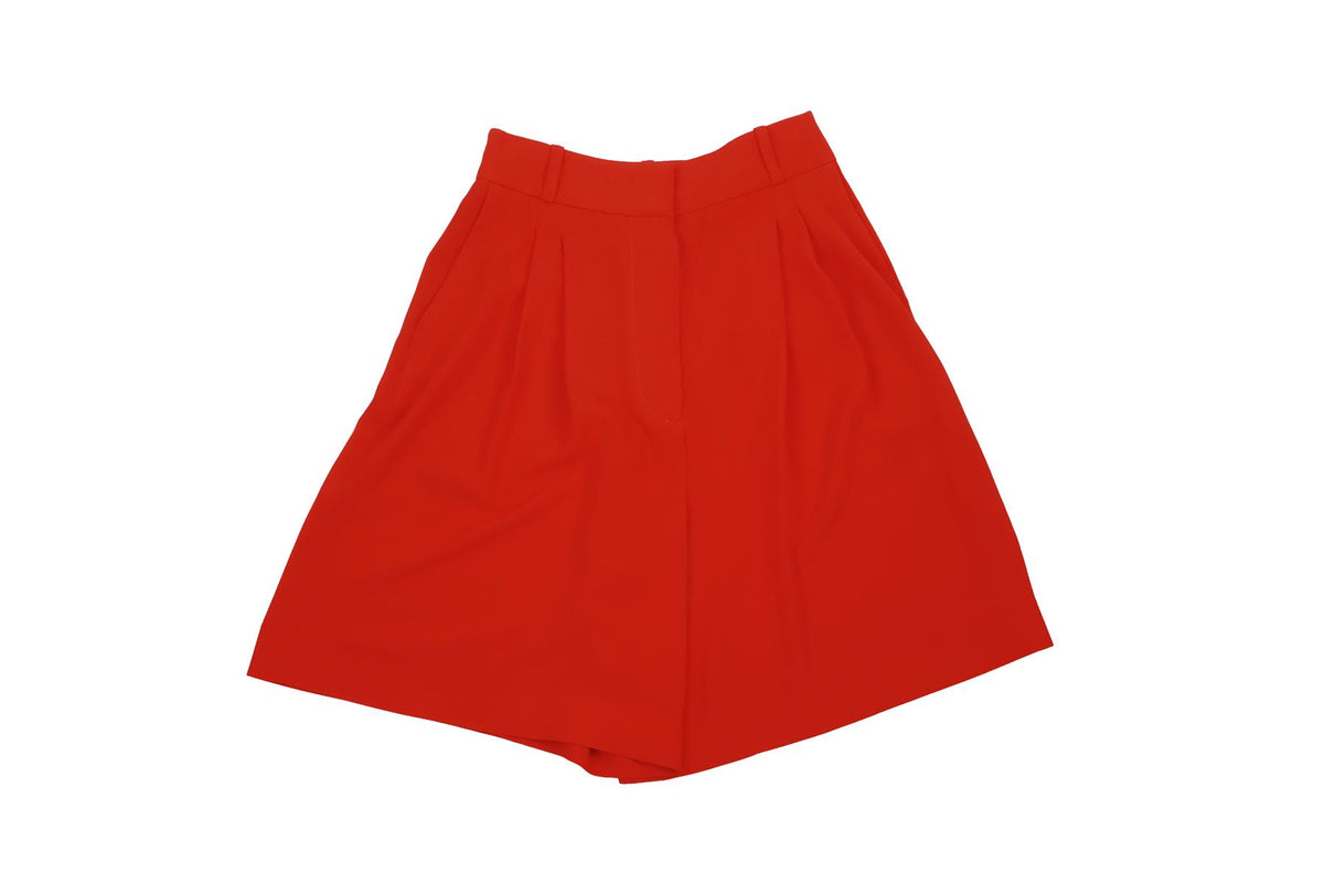 RED CREPE SHORTS