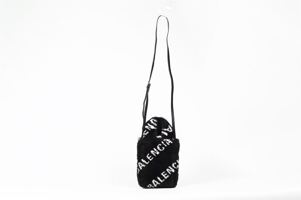 BALENCIAGA MINI FAUX FUR SHOULDER BAG