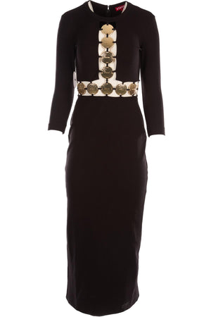STAUD BLACK JERSEY MAXI DRESS US 2 UK 6