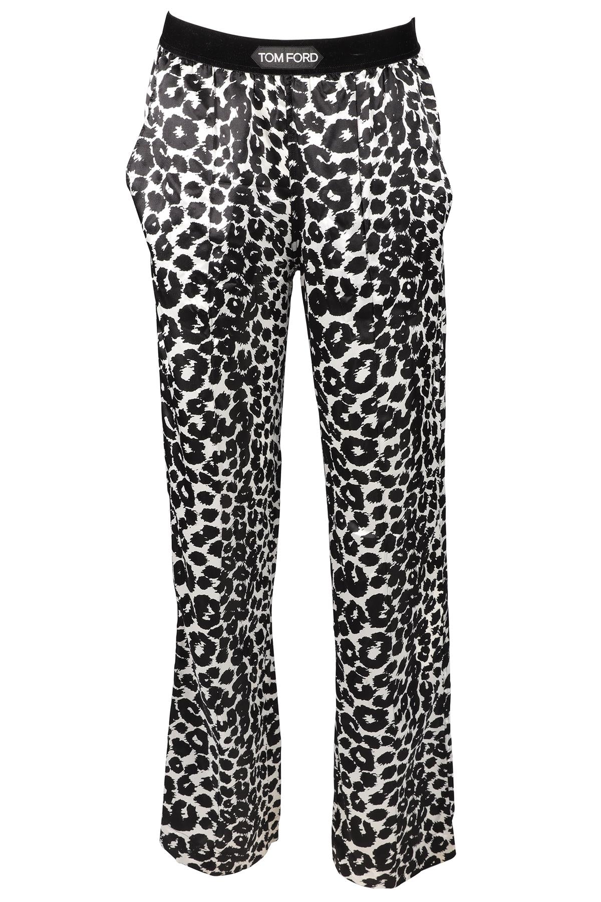 TOM FORD BLACK SILK STRAIGHT LEG PANTS SMALL