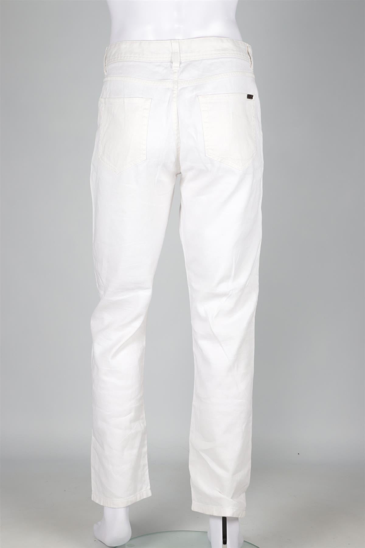 LORO PIANA WHITE MEN'S COTTON STRAIGHT LEG JEANS UK/US W34