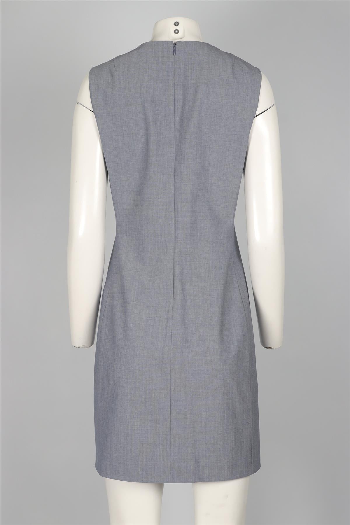 THEORY GREY WOOL MINI DRESS US 8 UK 12