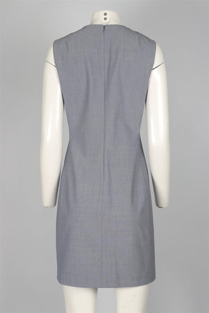 THEORY GREY WOOL MINI DRESS US 8 UK 12