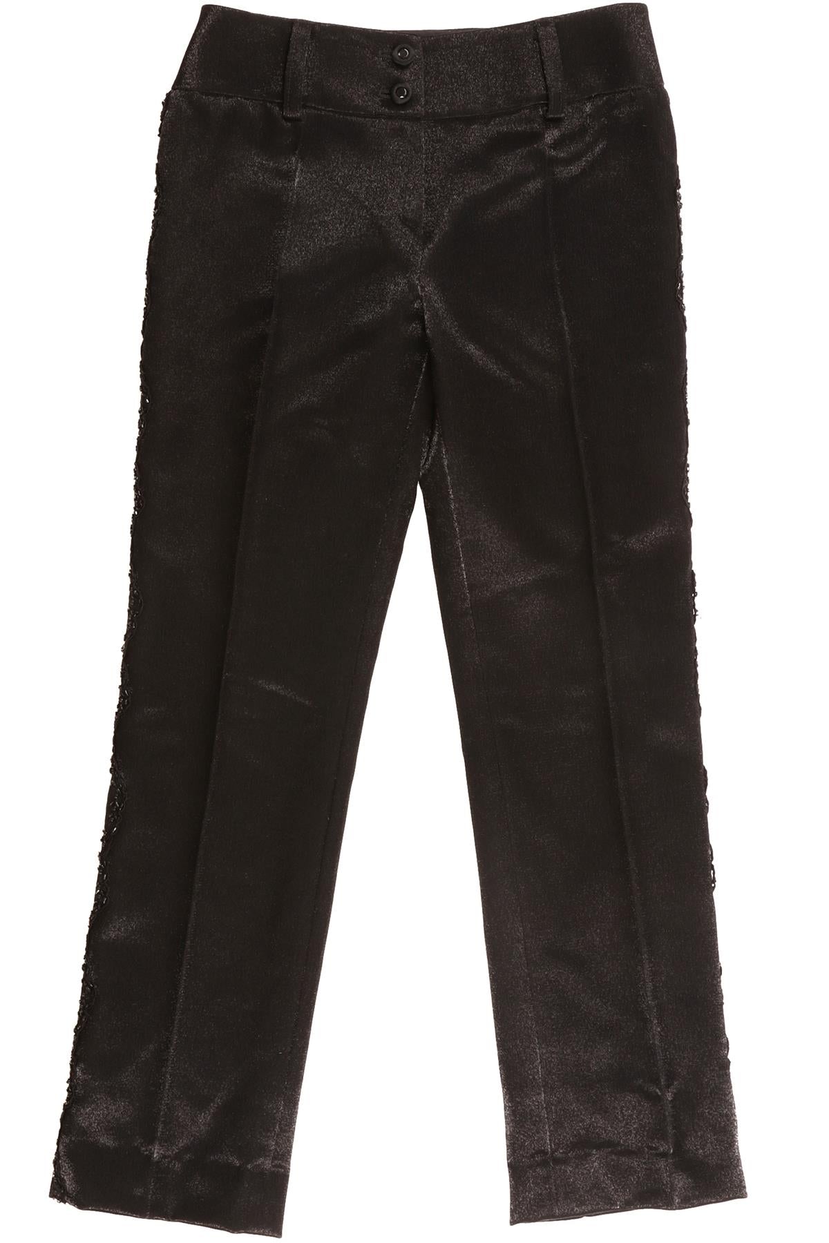 FONTANA COUTURE BLACK STRAIGHT LEG PANTS IT 40 UK 8