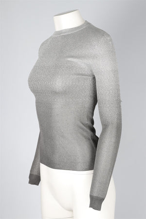 PACO RABANNE SILVER KNIT TOP SMALL