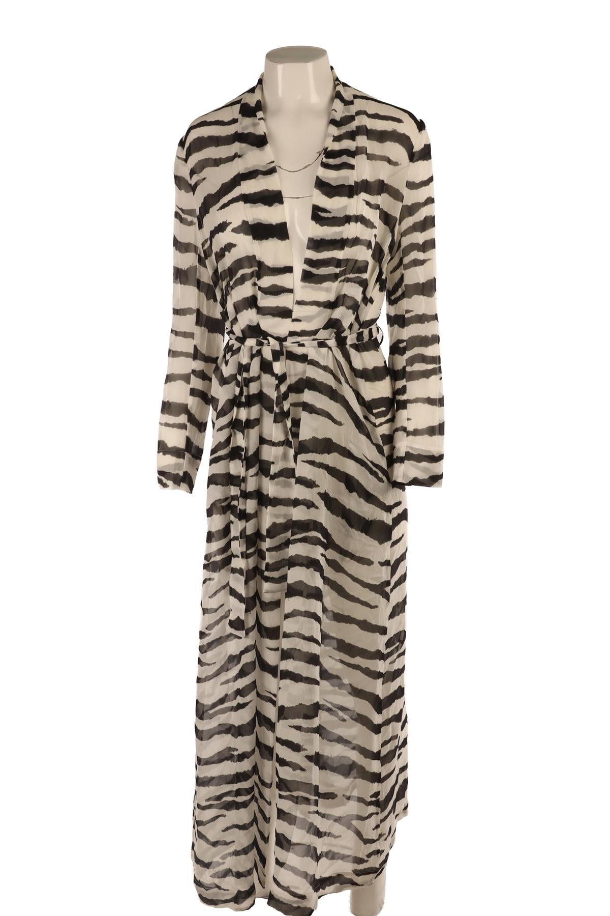 ON THE ISLAND WHITE SILK ROBE IT 46 UK 14