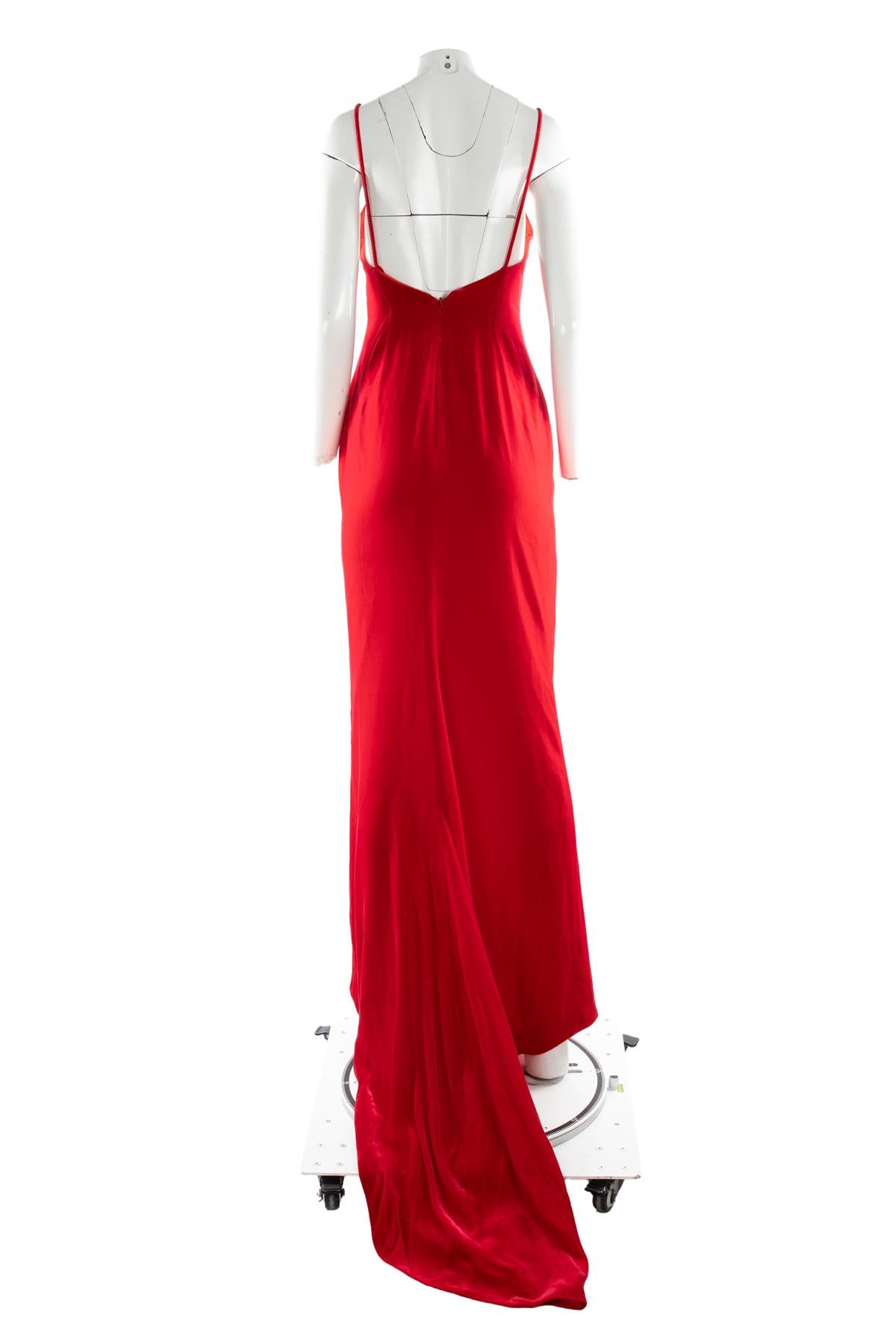 ALESSANDRA RICH RED VELVET MAXI DRESS IT 40