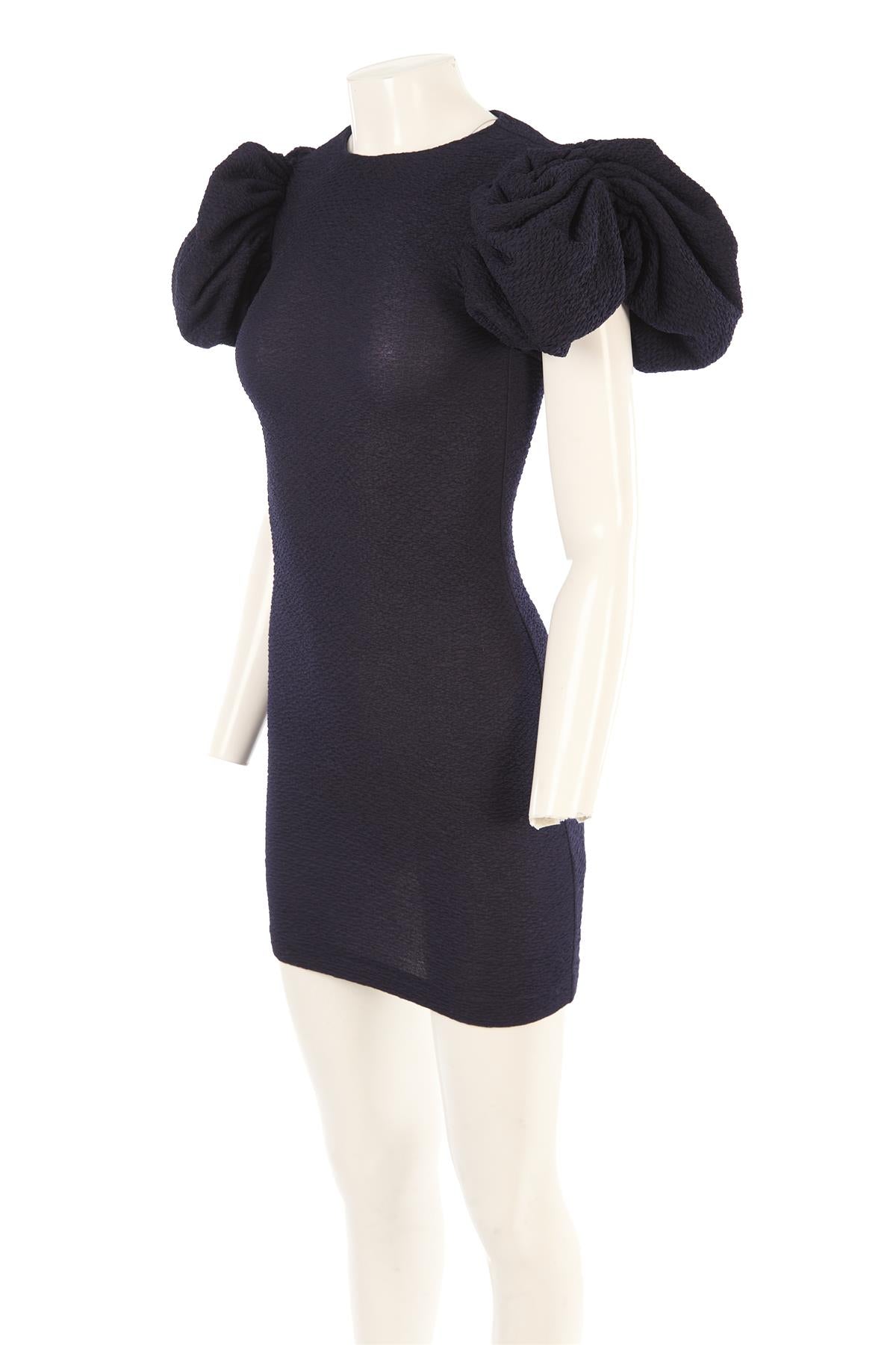 ROTATE BIRGER CHRISTENSEN NAVY WOVEN MINI DRESS DK 36 UK 8