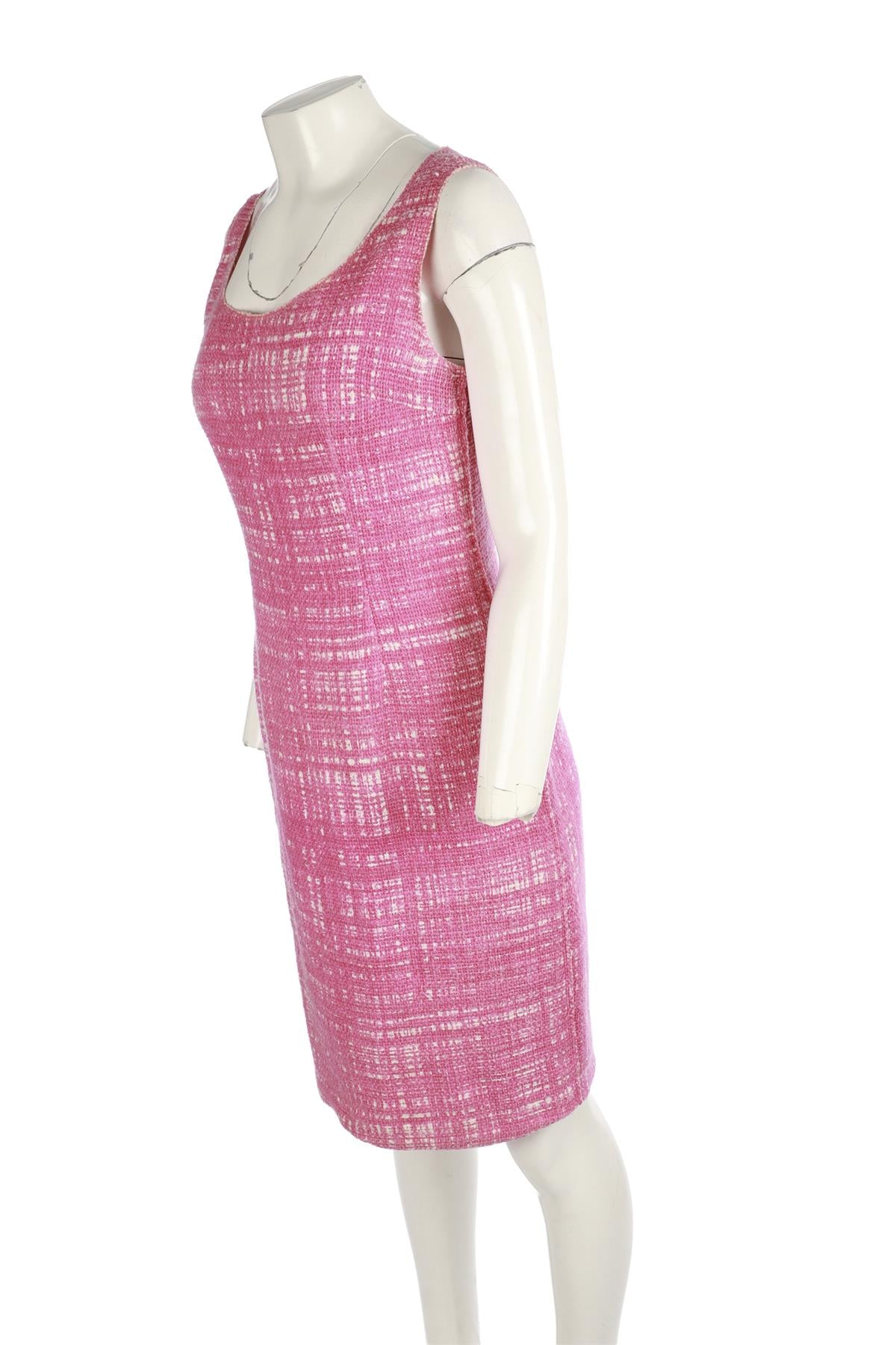 PRADA PINK COTTON MIDI DRESS IT 42 UK 10