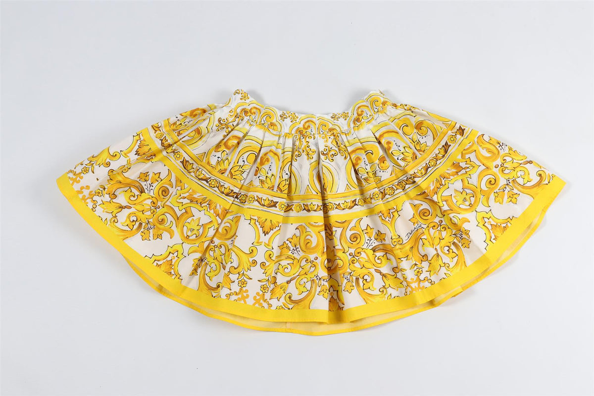 DOLCE & GABANNA YELLOW KIDS GIRLS COTTON SKIRT 6 YEARS
