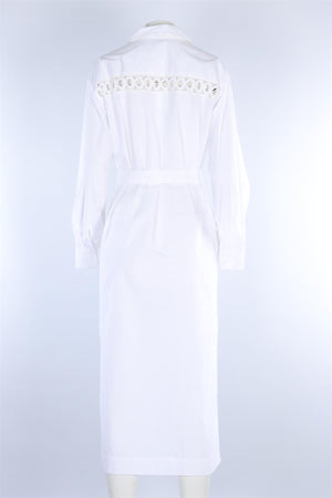 SANDRO WHITE COTTON MAXI DRESS FR 38