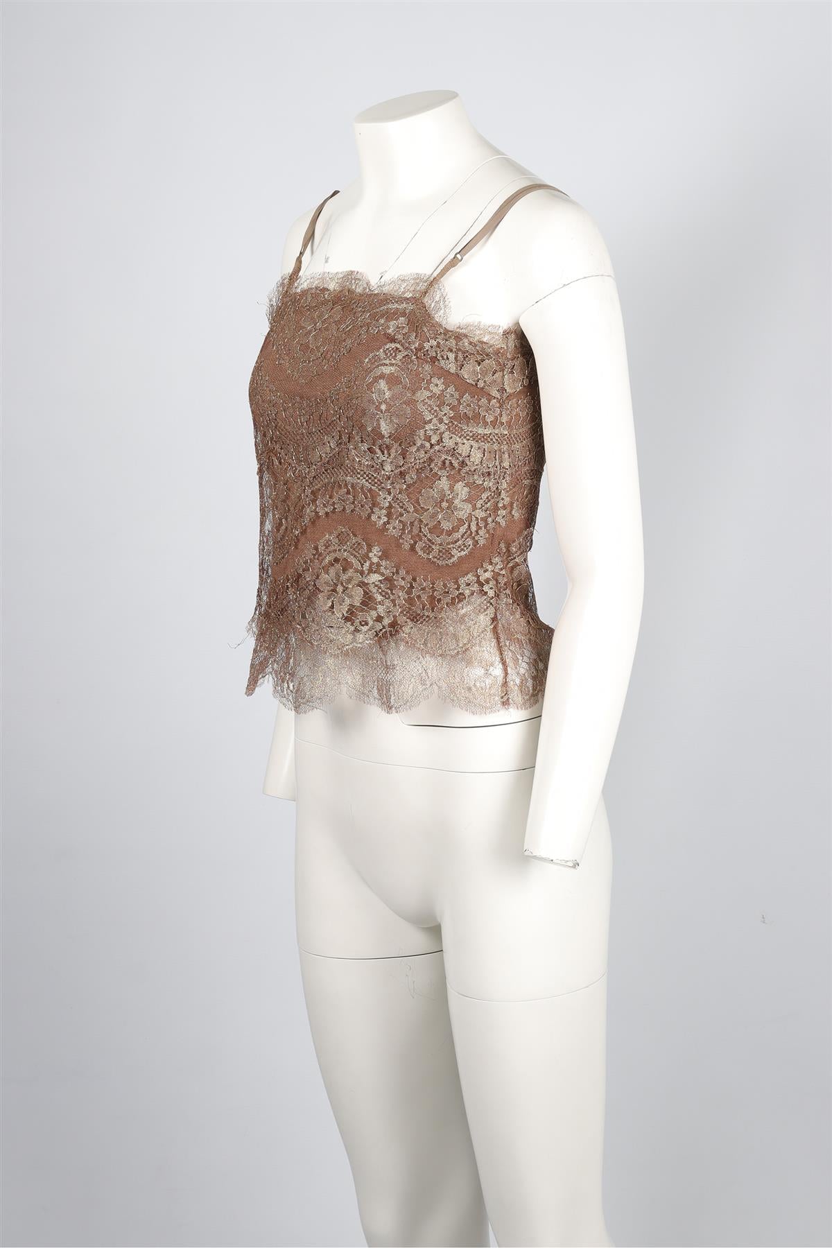 RALPH LAUREN GOLD LACE TOP SMALL