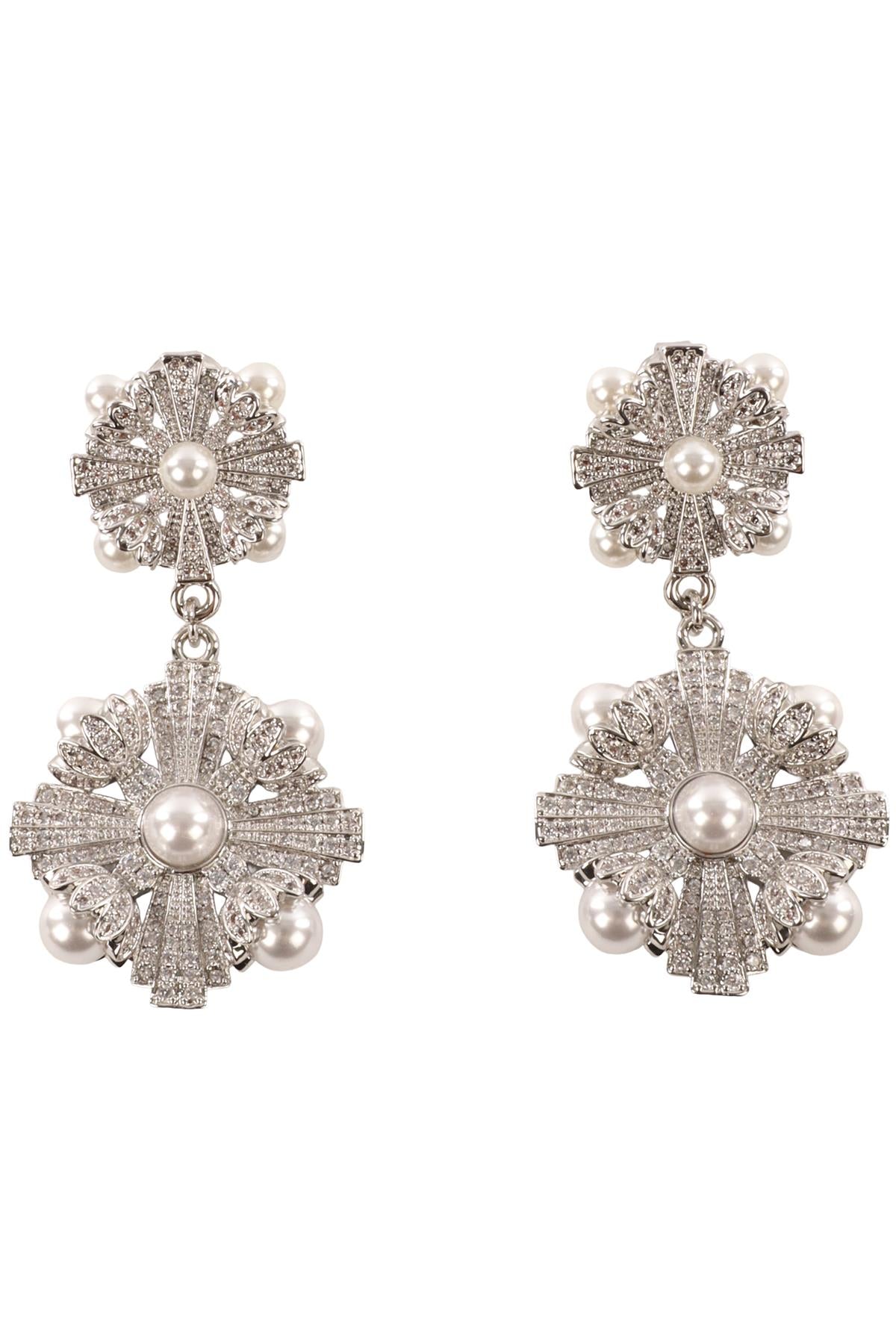 SELF PORTRAIT SILVER CLIP EARRINGS