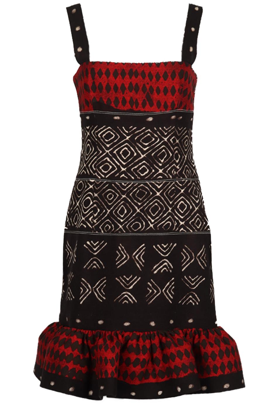OSCAR DE LA RENTA 2008 PRINTED COTTON BLEND DRESS US 6 UK 10