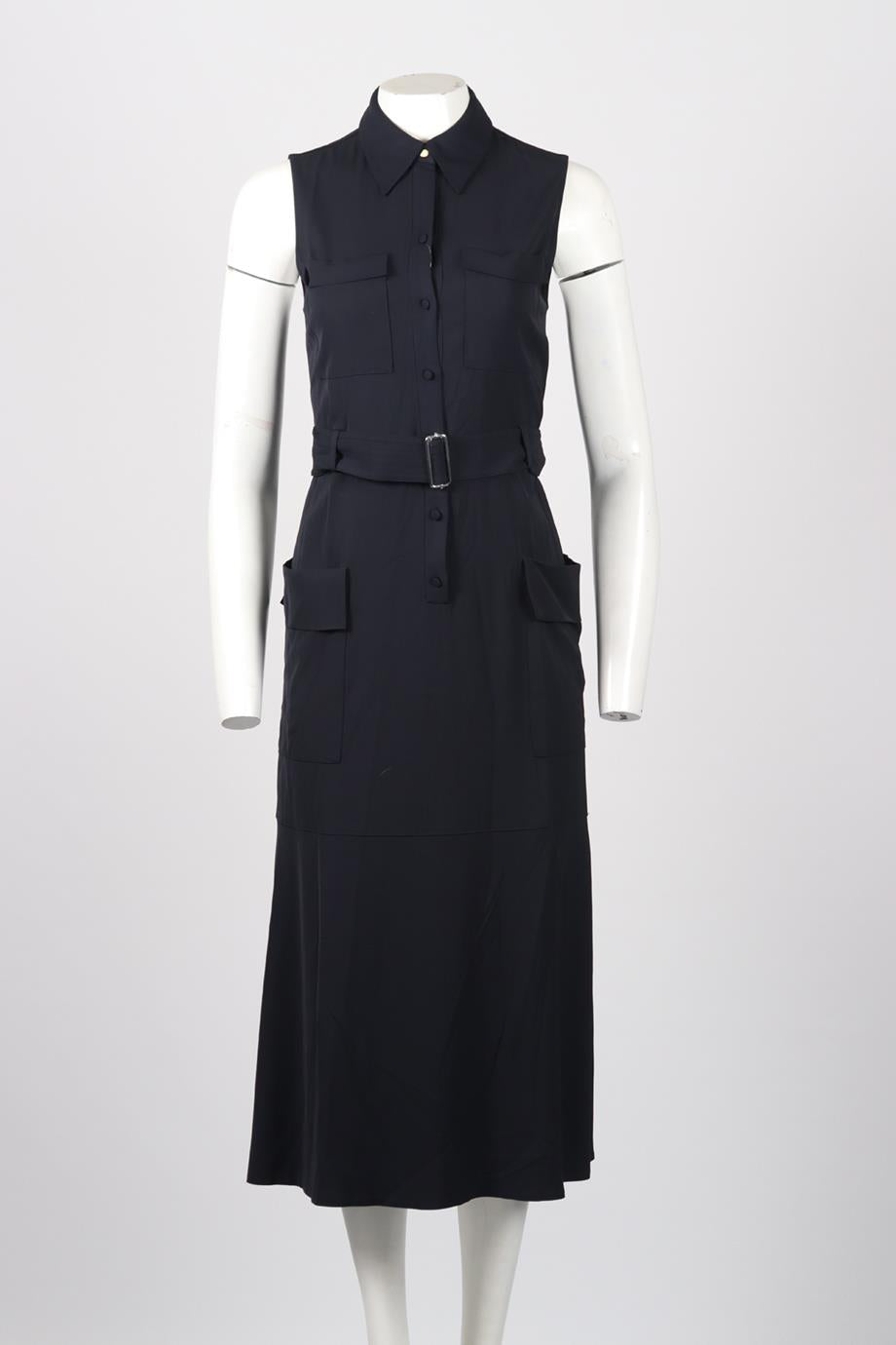 A.L.C. BELTED CREPE MIDI DRESS US 2 UK 6